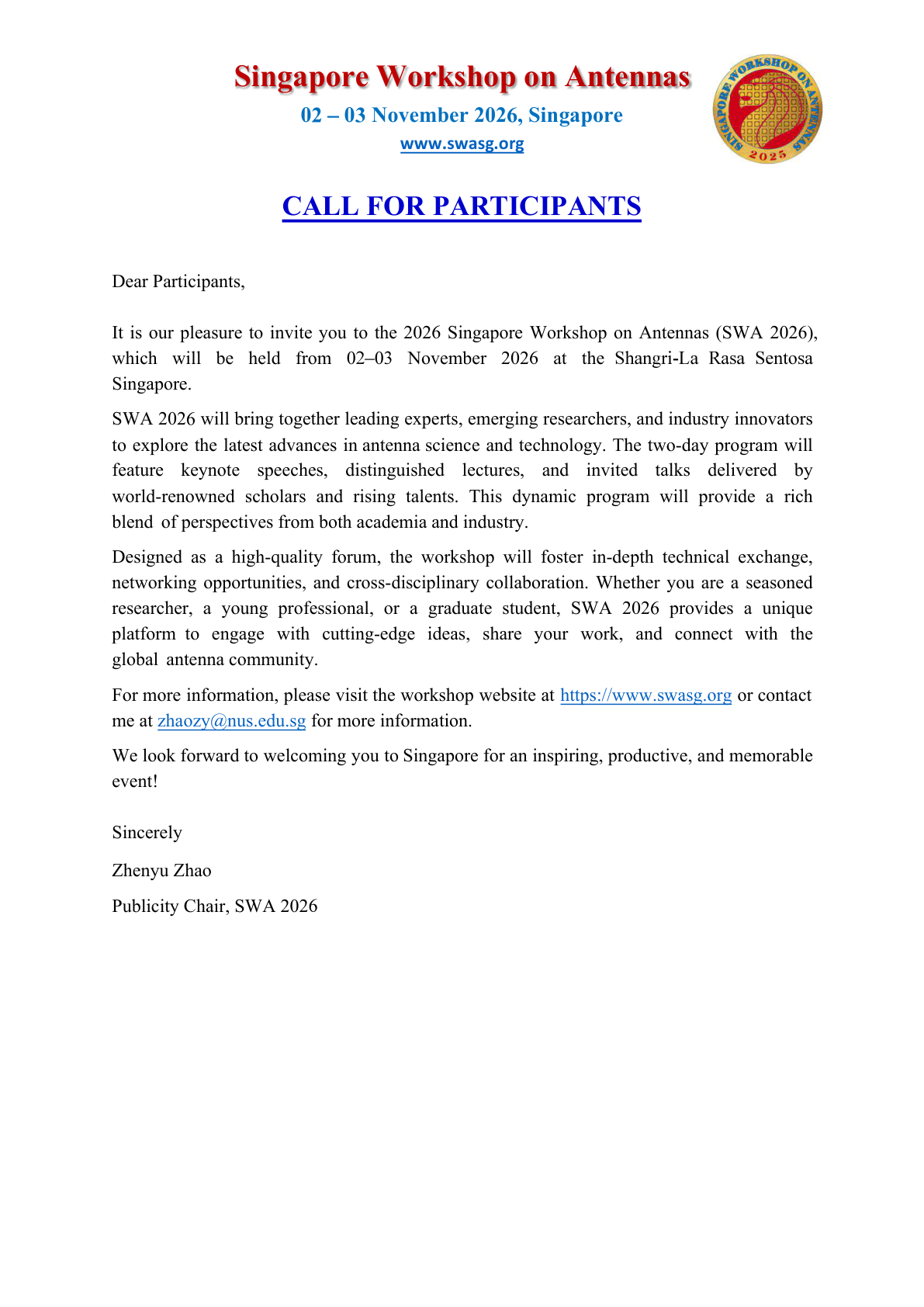 Call for Participants 2026